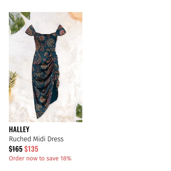 NWT Averie Ruched Draped Dress - Picture 2 of 7